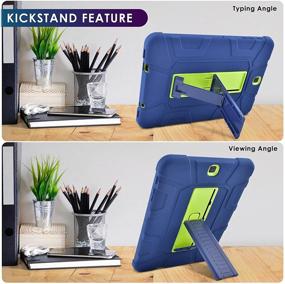 img 1 attached to 📱 Shockproof Rugged Armor Full-Body Kickstand Protective Cover for Samsung Galaxy Tab S2 9.7 inch 2015 (SM-T810/T813/T815) - Blue & Yellow