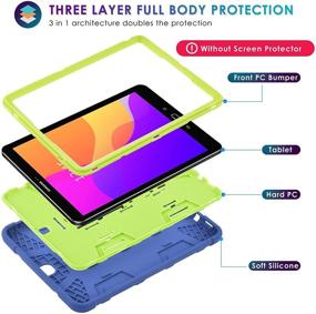 img 2 attached to 📱 Shockproof Rugged Armor Full-Body Kickstand Protective Cover for Samsung Galaxy Tab S2 9.7 inch 2015 (SM-T810/T813/T815) - Blue & Yellow