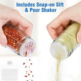 img 1 attached to 🌶️ 20-Piece Spice Rack Organizer for Cabinet - Rotating Seasoning Organizer for Kitchen Pantry, Stainless Steel/Wooden Countertop Rack Tower with Reusable Labels, Funnel, and Cup Brush