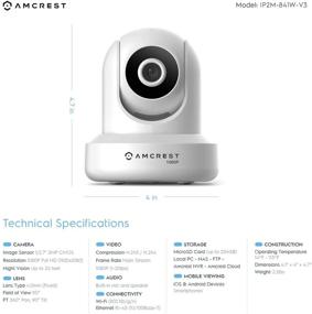 img 2 attached to 🏠 Amcrest 1080P WiFi Security Camera: Advanced Indoor Pan/Tilt Wireless IP Camera IP2M-841W (White)