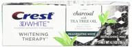 🪥 crest charcoal 3d white toothpaste with tea tree oil - whitening therapy, refreshing mint flavor - 4.1 oz, 6.148 lb logo