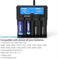 🔌 xtar dragon vp4 plus smart charger - lcd display speedy universal battery charger with probes & car charger – rechargeable batteries ni-mh ni-cd a aa aaa sc, li-ion 18650 26650 26500 22650 18490 17670 compatible logo