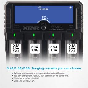 img 2 attached to 🔌 XTAR DRAGON VP4 Plus Smart Charger - LCD Display Speedy Universal Battery Charger with Probes & Car Charger – Rechargeable Batteries Ni-MH Ni-Cd A AA AAA SC, Li-ion 18650 26650 26500 22650 18490 17670 Compatible