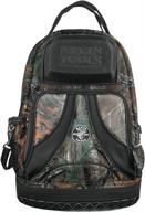 🎒 klein tools 55421bp14camo tradesman pro tool bag backpack, 39 pocket organizer with molded base and camo design for heavy duty tool carrier logo