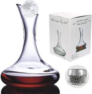 🍷 amlong crystal lead-free wine decanter with globe stopper - 58 oz, red wine carafe & gift: includes stainless steel cleaning beads - enhance your wine experience with premium accessories логотип