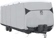 🚐 water repellent rv cover for 15'-18' trailers - classic accessories over drive skyshield deluxe travel trailer cover (model: 80-382-103001-ex) logo