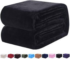 img 4 attached to 🔥 Cozy All-Season Soft Queen Size Blanket: Warm Fuzzy Microplush Lightweight Thermal Blanket for Couch, Bed, Sofa - 90x90 Inches, Dark Gray