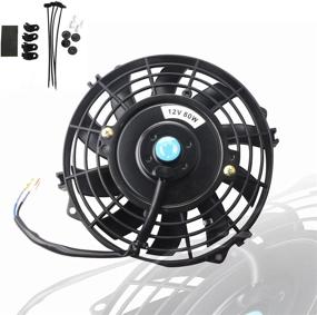 img 3 attached to Efficient Cooling System: MOSTPLUS Black Universal Electric Radiator Fans (7 Inch) - Set of 2 - 12V + Mounting Kit