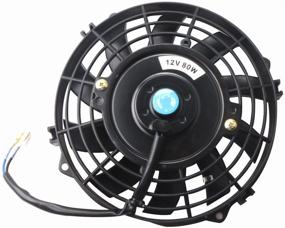 img 2 attached to Efficient Cooling System: MOSTPLUS Black Universal Electric Radiator Fans (7 Inch) - Set of 2 - 12V + Mounting Kit