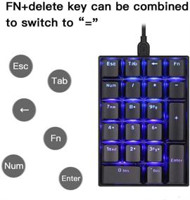 img 1 attached to 🔢 Motospeed K23 Mechanical Numeric Keypad - Red Switch Wired 21 Keys Mini Numpad: Portable & Backlit Gaming Keypad with Extended Layout for Cashier