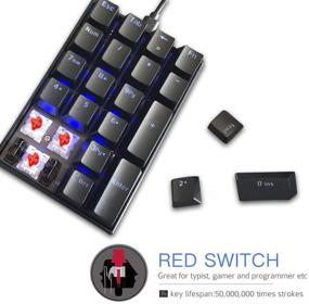 img 3 attached to 🔢 Motospeed K23 Mechanical Numeric Keypad - Red Switch Wired 21 Keys Mini Numpad: Portable & Backlit Gaming Keypad with Extended Layout for Cashier