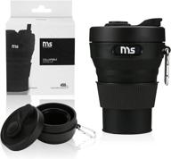 🥤 portable collapsible cup with lid | silicone camping mug | reusable straw | leakproof design | bpa free | 450ml capacity | ideal for sports, traveling, hiking logo