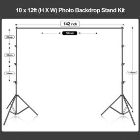 img 3 attached to 📸 EMART 10x12 футовая регулируемая фотографическая подставка для фона набора - система поддержки заднего фона фотостудии для фотокабины муслина