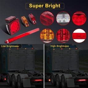 img 2 attached to 🚛 LIMICAR 12V Waterproof Square LED Trailer Lights Kit for Trucks - Stop Turn Tail Lights with Wire & Bracket, Red/Amber Side Fender Marker Lamps, 3rd Brake ID Light Bar - Ideal for Trailers, Campers, Snowmobiles, RVs