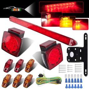 img 4 attached to 🚛 LIMICAR 12V Waterproof Square LED Trailer Lights Kit for Trucks - Stop Turn Tail Lights with Wire & Bracket, Red/Amber Side Fender Marker Lamps, 3rd Brake ID Light Bar - Ideal for Trailers, Campers, Snowmobiles, RVs