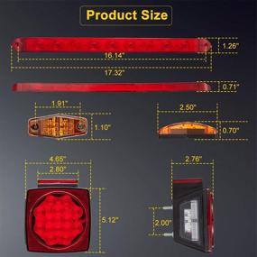 img 1 attached to 🚛 LIMICAR 12V Waterproof Square LED Trailer Lights Kit for Trucks - Stop Turn Tail Lights with Wire & Bracket, Red/Amber Side Fender Marker Lamps, 3rd Brake ID Light Bar - Ideal for Trailers, Campers, Snowmobiles, RVs