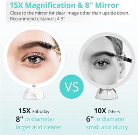 img 2 attached to 8 Inch LED Lighted Magnifying Mirror - Powerful 15X Magnification, Suction Cups, Adjustable Lighting, Dual Power Supply - Perfect Makeup Mirror for Bathroom with Enhanced Visibility and Light Illumination