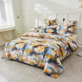 img 4 attached to 🛏️ Mengersi Ink Marble Duvet Cover Set - Twin Comforter Bedding with Zipper Closure & Pillow Sham: Stylish and Convenient