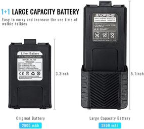 img 1 attached to 📻 Двухдиапазонное радио UV-5RE мощностью 8 Вт для любителей радиоэфира: улучшенный аккумулятор, ручной микрофон, акустическая трубчатая гарнитура, USB-программируемый кабель, антенны NA-771 и SRH805S включены