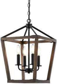 img 2 attached to Farmhouse Lighting Chandelier Entryway E12 Adjustable