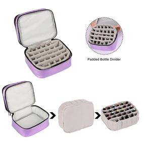 img 1 attached to 💅 Nail Polish Storage Bag, Waterproof Portable Organizer for 30 Bottles (15ml - 0.5 fl.oz), with Adjustable Dividers, Ideal for Nail Polish and Manicure Set, Purple (Bag Only)