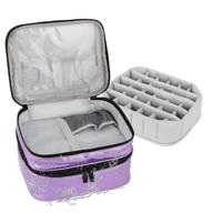 💅 nail polish storage bag, waterproof portable organizer for 30 bottles (15ml - 0.5 fl.oz), with adjustable dividers, ideal for nail polish and manicure set, purple (bag only) logo