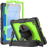 premium green case with screen protector for lenovo m10 plus 2nd gen 2020 by herize - heavy duty dropproof hard protection cover with hand strap & shoulder strap логотип