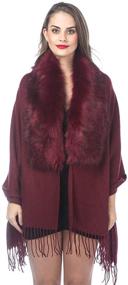 img 1 attached to Ladies' Luxurious Faux Fur Collar Joint Wrap Scarf for Cold Weather