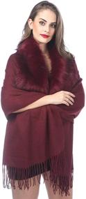 img 2 attached to Ladies' Luxurious Faux Fur Collar Joint Wrap Scarf for Cold Weather