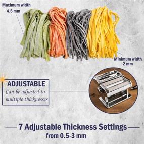 img 2 attached to 🍝 Stainless Steel Pasta Maker Machine - 150 Roller Pasta Maker with 2-in-1 Roller and Pasta Cutter - 7 Adjustable Thickness Settings - Includes Cutter, Hand Crank, and Instructions