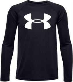 img 2 attached to 👕 Спортивный и стильный: детская одежда для мальчиков Under Armour черно-белая - премиум качество