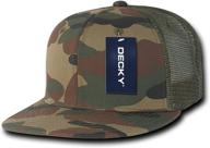 🧢 decky cotton flat bill trucker cap: stylish and versatile headwear for men and women logo