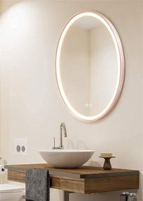 img 1 attached to 🪞 Bathroom LED Vanity Mirror: Large Oval Anti-Fog Makeup Mirror, Wall-Mounted Dimmable Lighted Mirror with 3000K Warm Light, Plug-in/Hardwired - Ideal for Bathroom & Bedroom Decoration