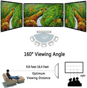 img 2 attached to JinHuiCheng 100-Inch 16:9 HD Foldable Portable Projector Movies Screen for Home Theater, Outdoor & Indoor Use - Supports Double-Sided Projection