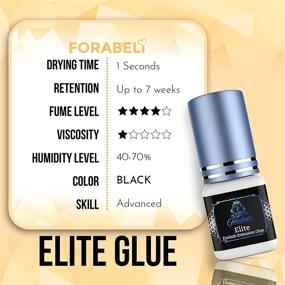 img 2 attached to 👁️ Forabeli Elite Fast Eyelash Extension Glue - 5 ml | 1 Second Drying Time | 7 Week Retention | Fast Drying Black Lash Adhesive for Eyelash Extension Professionals | High-Quality Eyelash Extension Supplies