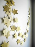 🌟 skoye 2-pack gold star garland - christmas decorations, galaxy banner - twinkle twinkle little star christmas garland, gold baby shower - 4-inch diameter, 13 feet long logo