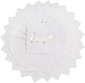 img 1 attached to White Luncheon Paper Napkins with Sparkling Gold LOVE Letters - 6.5 x 6.5 inch Folded/13 x 13 inch Unfolded - Ideal for Wedding, Bridal/Baby Shower, Dinner Party, Birthday Celebration (48 Count)