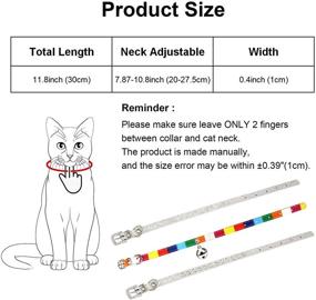 img 3 attached to Dazzling Ourllamey Diamond Rhinestone Cat Collars: Stylish Bling for Your Girl Cats with Bells - Set of 2 Adjustable Pet Collars for Boys