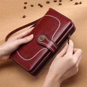 img 3 attached to RFID Blocking Women's Genuine Leather Wallet - Large Capacity Detachable Wristlet Clutch, Vintage Style Ladies Wallet with Multi Card Holder for Travel Purse