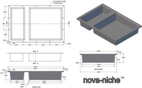 img 2 attached to 🚿 Повысьте уровень вашего душевого пространства с помощью большого встроенного модуля для душа Nova-Niche, поверхностного монтажа, двухъярусной полки размером 16"x24" - готовый для поклейки плитки.