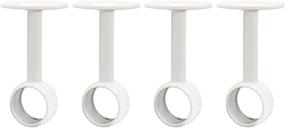 img 4 attached to 🔧 Mooche 1-Inch Diameter Closet Rod Brackets - Set of 4, Ceiling Mount Curtain Rod Bracket and Holder - Heavy Duty Stainless Steel with White Finish, MFL4025W-4P