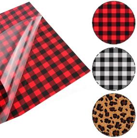 img 2 attached to 🔥 Premium 10-Piece Buffalo Plaid Heat Transfer Vinyl: Perfect for DIY Clothing, Shirts, Bags, Hats, Socks, Pillow and Home Decoration