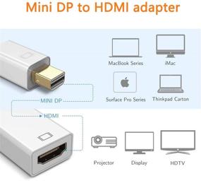 img 3 attached to 🔌 4K@60Hz Mini DisplayPort to HDMI Adapter - DEORNA Mini DP (Thunderbolt 2 Compatible) Converter for MacBook Air/Pro, Microsoft Surface Pro/Dock, Monitor, Projector & More