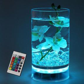 img 2 attached to 🌈 LARDUX 4 inch LED Vase Base Light: Remote Control, USB/Battery Powered, 16 Colors - Perfect for Tabletop Décor and Party Lighting