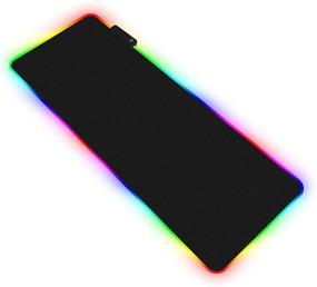 img 4 attached to Большой игровой коврик для мыши с RGB подсветкой, увеличенный 31,5 х 11,8 дюймовый LED-коврик для мыши - антискользящий резиновый базовый коврик для клавиатуры для компьютера