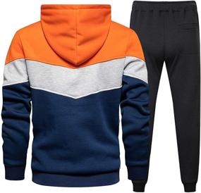 img 3 attached to Contrast Athletic Tracksuits: Stylish Men's Clothing for Active Lifestyle