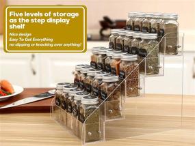 img 1 attached to 🌶️ AmHoo Acrylic Spice Rack: Organize Your Kitchen Cabinets with 5 Tiers Seasoning Shelf