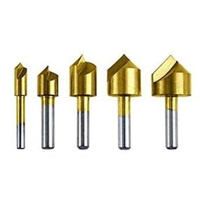 img 1 attached to Enhance Your Drilling Efficiency with the 5Pc Titanium Countersink Drill Bit Set