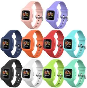 img 4 attached to 🌈 Vozehui Colorful Silicone Replacement Sport Bands for Garmin Vivofit jr 3/Fit jr 3 - Adjustable and Compatible for Kids, Boys, Girls, Men, Women
