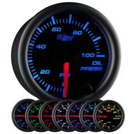 🚗 набор индикатора давления масла glowshift 7 color 100 psi - включает электронный датчик - черный циферблат - прозрачное стекло - для автомобиля и грузовика - 2-1/16" 52мм - черное издание логотип